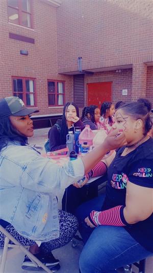 Students getting there face painted